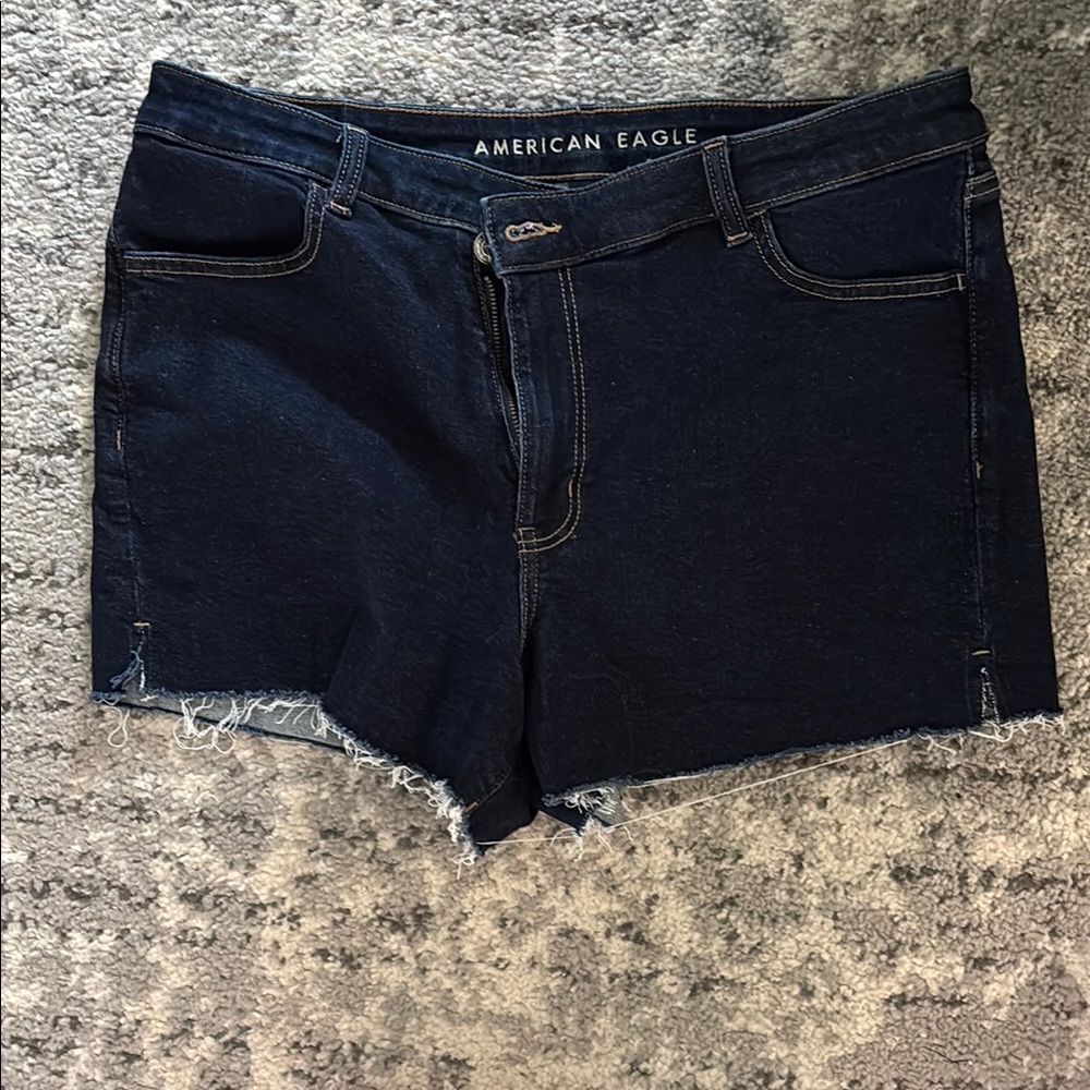 American Eagle Outfitters Blue Jean Shorts Raw Hem
